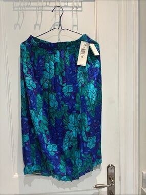 TanJay NWT Stained Glass Pleated Midi Skirt Petite Size 10 👵MT